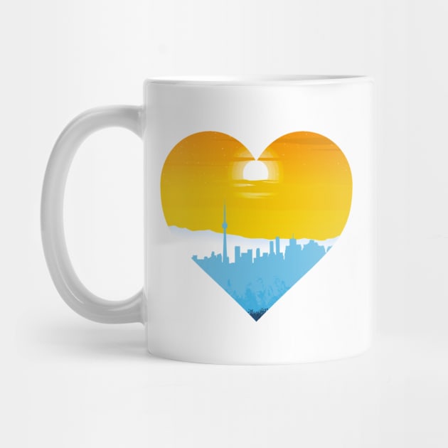 Aroace city and mountainscape subtle heart by designedbyeliza